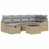 vidaXL Bankstel 7 st poly rattan