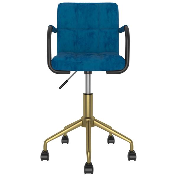 vidaXL Eetkamerstoelen draaibaar 4 st fluweel blauw