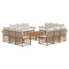 vidaXL Tuinbankenset 13 st Natuurlijk en Cr&egrave;me Wit poly rattan