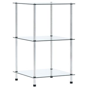 vidaXL Kastje 3-laags 40x40x67 cm gehard glas transparant