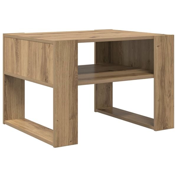 vidaXL Salontafel Artisan Eiken 66 x 53 x 45 cm Bewerkt hout