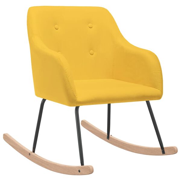 vidaXL Schommelstoel stof geel