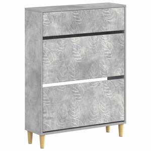 vidaXL Schoenenkast DELFT 78 x 24 x 103 cm Bewerkt hout Betongrijs