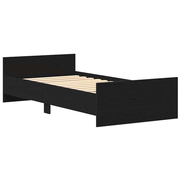vidaXL Bedframe zonder matras 75x190 cm spaanplaat zwart eikenkleurig