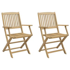 vidaXL Opklapbare stoelen, 2 stuks, 58x54,5x90 cm, massief acaciahout