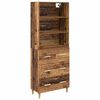 vidaXL Hoge kast Oud Hout 69,5 x 32,5 x 180 cm Bewerkt hout