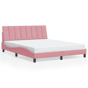 vidaXL Bedframe zonder matras "Hanko" fluweel roze 160x200 cm