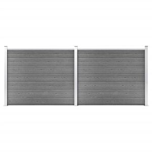 vidaXL Schuttingpanelenset 353x146 cm HKC grijs