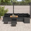 vidaXL Tuinbankenset 9 pcs Zwart poly rattan