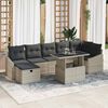 vidaXL Tuin Sofa Set 8 pcs Lichtgrijs poly rattan