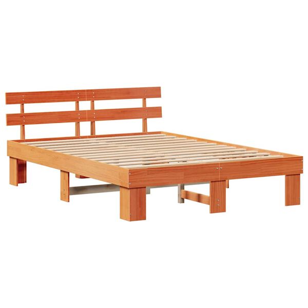 vidaXL Bedframe Wasbruin 160 x 200 cm Massief grenenhout