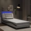 vidaXL Bedframe met LED zonder matras "Hvar" wit en zwart 90x190 cm