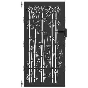 vidaXL Tuinpoort 85 x 200 cm Poedergecoat staal Zwart Vergrendelbaar