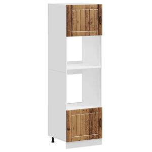 vidaXL Ovenkasten 2 st Lucca bewerkt hout oud houtkleurig