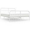 vidaXL Bedframe met hoofd- en voeteneinde metaal wit 160x200 cm