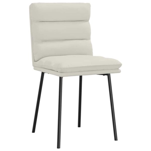 vidaXL Eetkamerstoelen 2 st fluweel cr&egrave;mekleurig