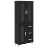 vidaXL Hoge kast Zwart Eiken 69,5 x 34 x 180 cm Bewerkt hout