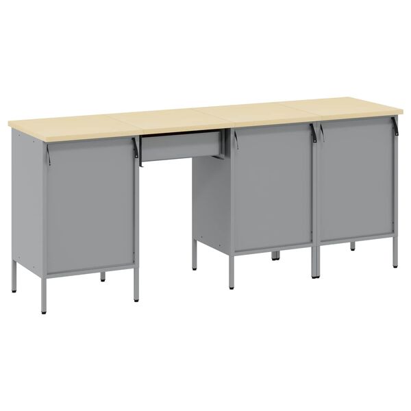 vidaXL Werk kast 4 pcs Zwart 200 x 55 x 85 cm Engineered hout en staal