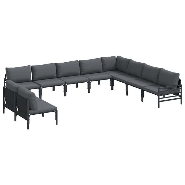 vidaXL Tuin Sofa Set Antraciet Staal