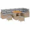 vidaXL Tuin Sofa Set met kussen met opslag 9 pcs Beige en Licht Grijs