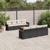 vidaXL 9-delige Loungeset met kussens poly rattan zwart