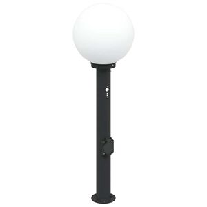 vidaXL Bolderarmatuur met sensor en stopcontact 80 cm zwart IP44
