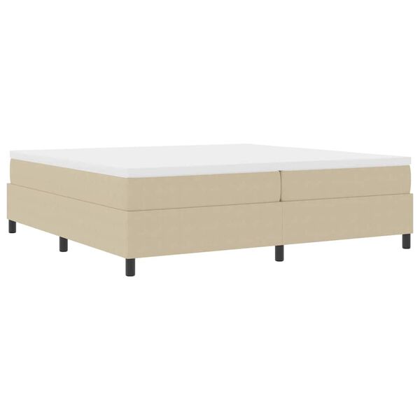 vidaXL Boxspringbed Lichtgrijs en wit. 200 x 200 cm Katoen Stof