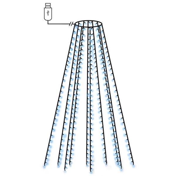 vidaXL Kerstboomverlichting met 250 LED's blauw net 250 cm