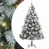 vidaXL Kunstkerstboom Groen en wit 240 cm PVC en Metaal en Plastic