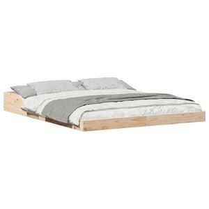 vidaXL Bedframe Bruin 150 x 200 cm Massief grenenhout