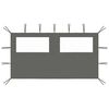 vidaXL Prieelzijwand met ramen 4x2 m antracietkleurig
