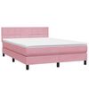 vidaXL Boxspring met matras fluweel roze 140x220 cm
