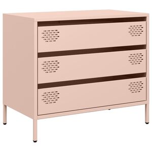 vidaXL Dressoir 68x39x58,5 cm koudgewalst staal roze