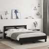 vidaXL Bedframe met hoofdeinde bewerkt hout zwart 150x200 cm