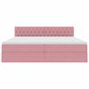 vidaXL Opbergbed met LED met matras met LED Roze 200 x 200 cm Fluweel