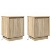 vidaXL Nachtkastje 2 pcs Sonoma Eiken 39 x 34,5 x 50 cm Bewerkt hout