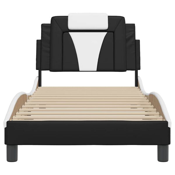 vidaXL Bedframe "Viana" zonder matras kunstleer zwart en wit 80x200 cm