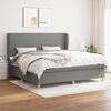 vidaXL Boxspring met matras stof donkergrijs 200x200 cm