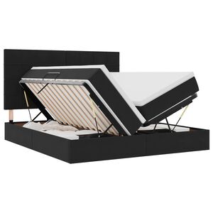 vidaXL Opslag bed met hoofdeinde met opslag Zwart 180 x 200 cm Fluweel