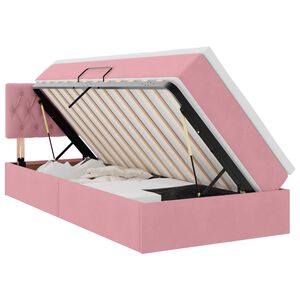 vidaXL LED Opslagbed met Matras Roze 90 x 190 cm Fluweel
