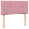 vidaXL Boxspring met matras fluweel roze 90x220 cm