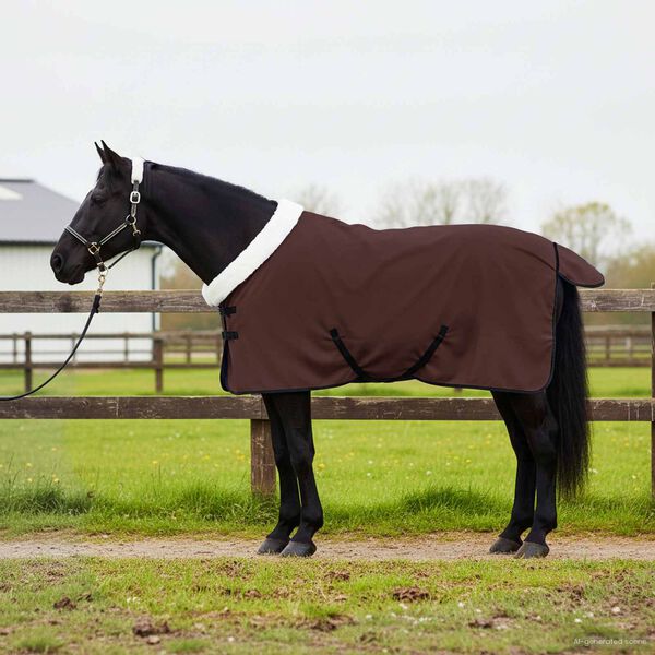 vidaXL Paardendeken Volledig Donkerbruin 95 cm Polar fleece