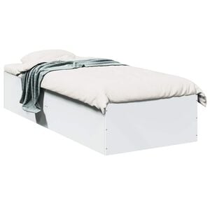 vidaXL Bedframe bewerkt hout wit 75x190 cm