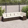 vidaXL Tuin Sofa Set met kussen 6 pcs Bruin Poly riet