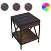vidaXL Nachtkastje met Infinity LED 40x40x49 cm bruin eikenkleurig