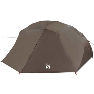 vidaXL Vistent met dak Bruin 514 x 465 x 187 cm Polyester en Glasvezel