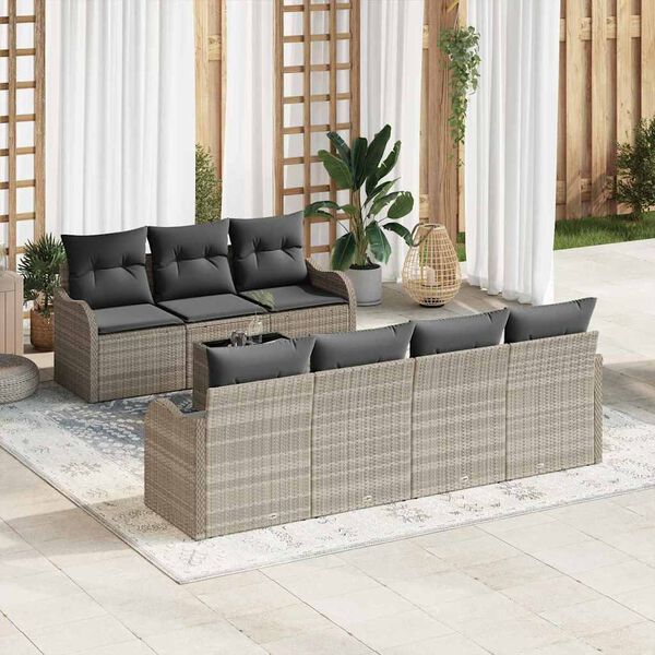 vidaXL Tuin Sofa Set Lichtgrijs 55 x 55 x 37 cm poly rattan
