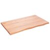 vidaXL Wastafelblad 100x60x(2-4) cm behandeld massief hout lichtbruin