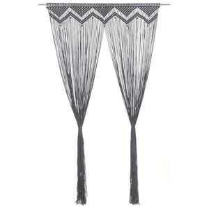 vidaXL Gordijn macram&eacute; 140x240 cm katoen antraciet