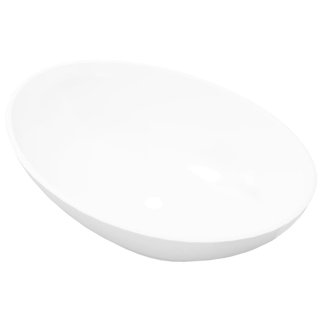 vidaXL Wastafel Ovaal 40x33 cm Keramiek Zwart Gootsteen Badkamer Meubel Wasbak